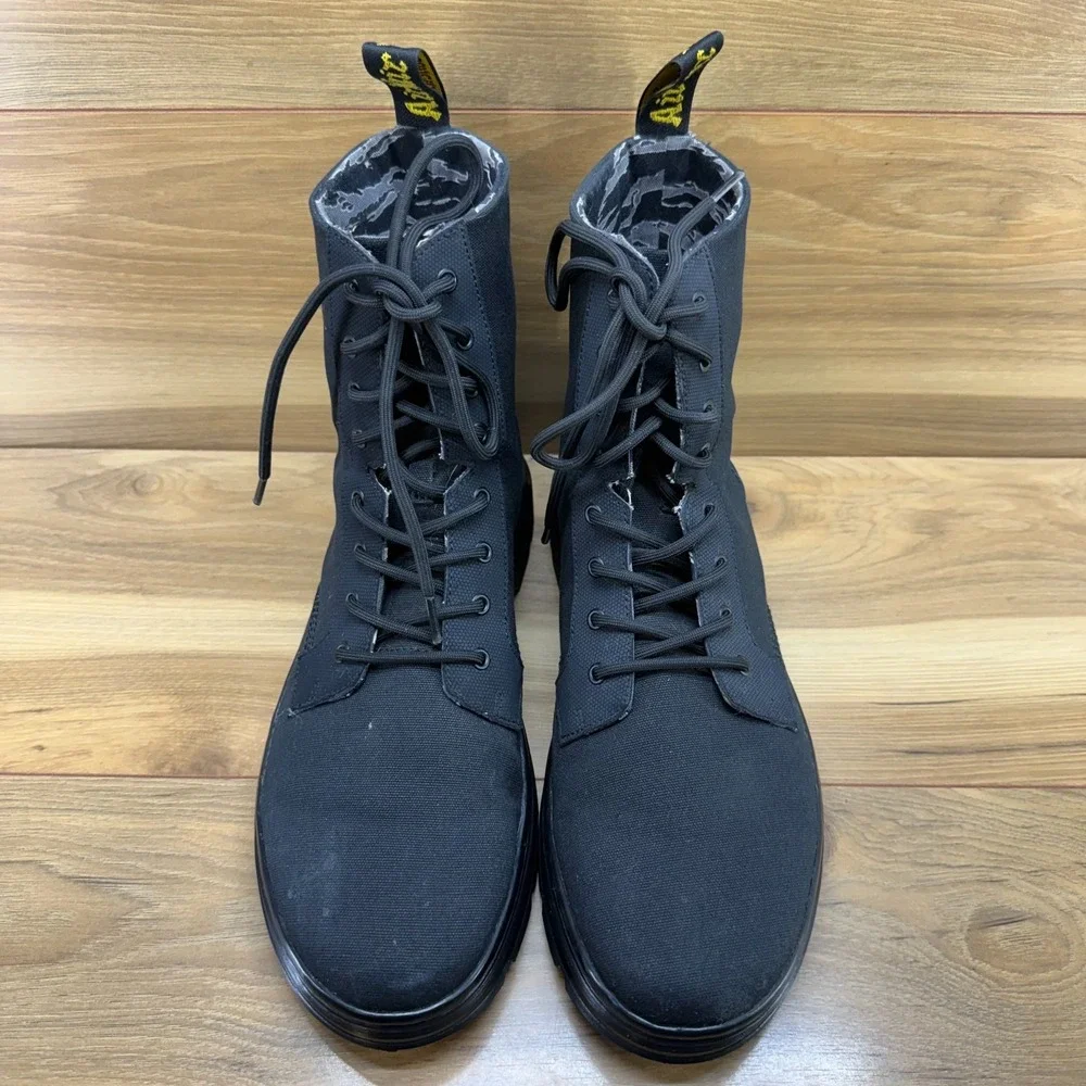 Dr Martens Combs II Chunky Lug Boot Mens 12 Black Canvas Lace Up Modern Punk Y2K
